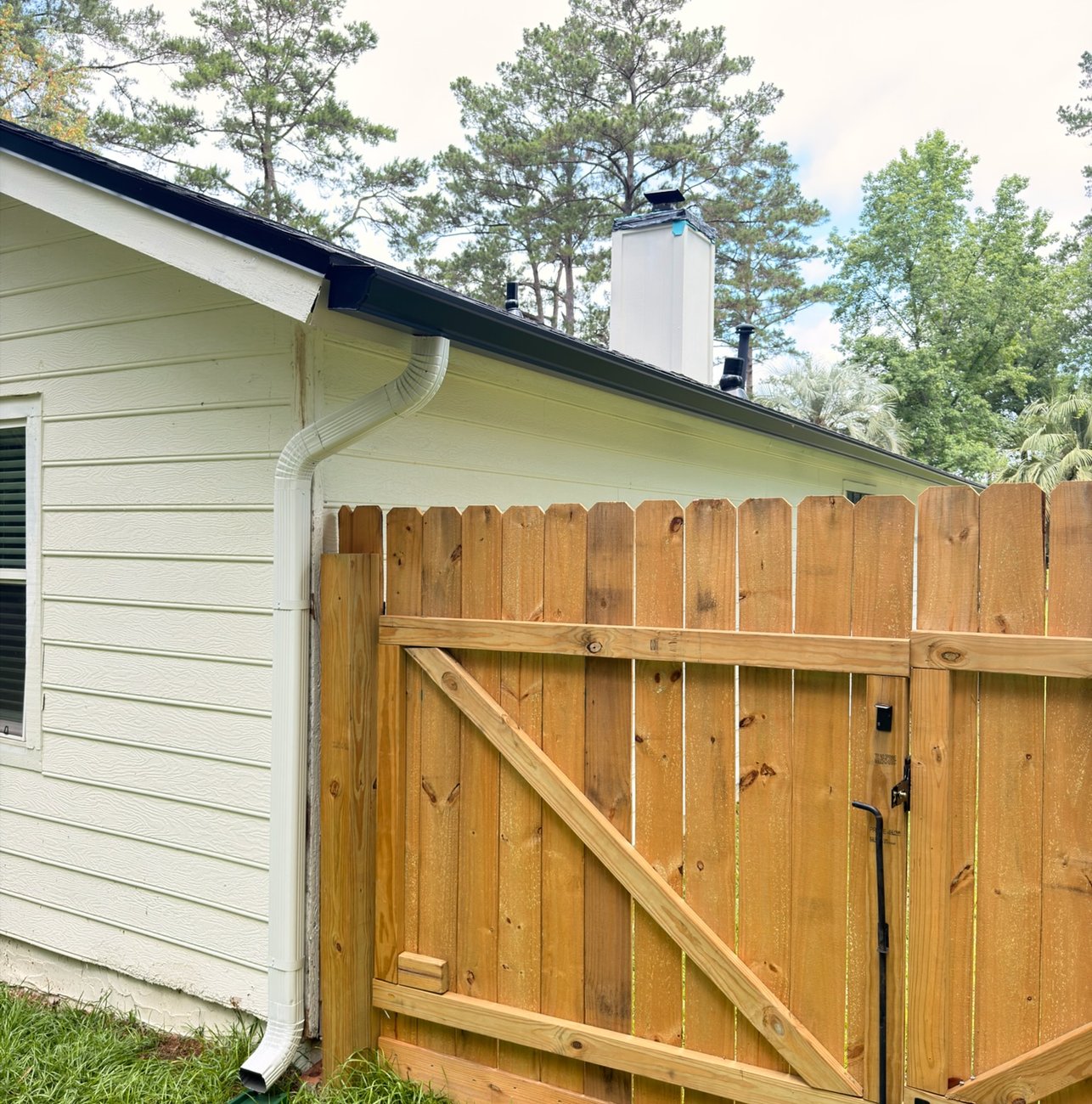Completed gutter installation on a Madison, FL home