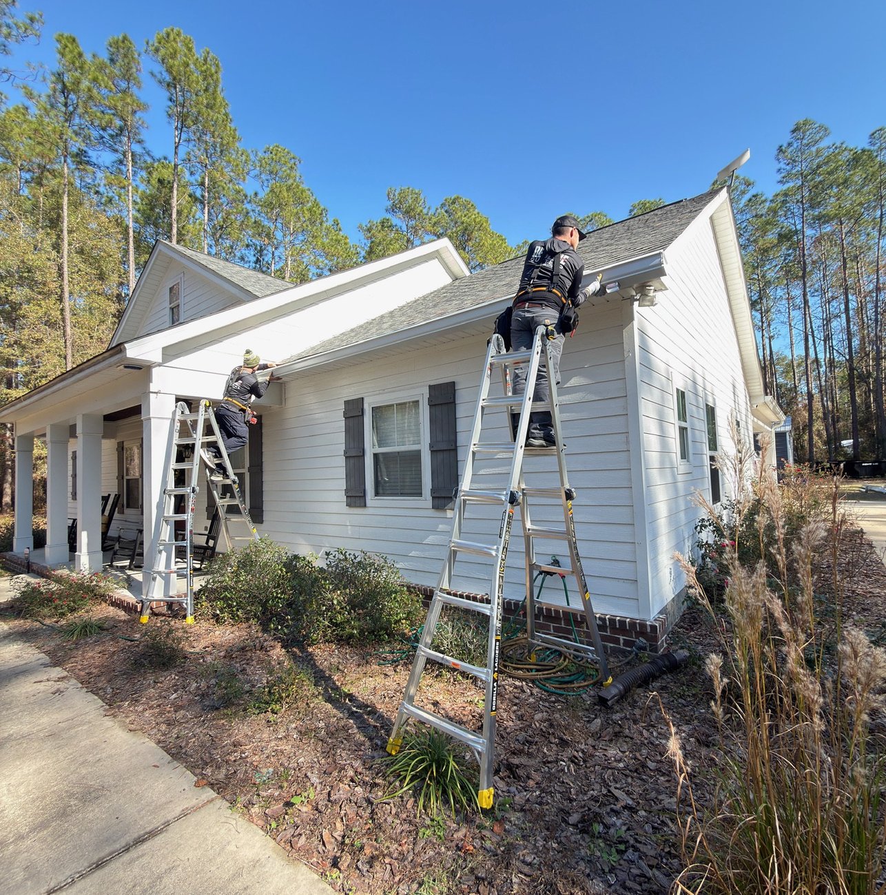 Completed gutter installation on a Tallahassee, FL home