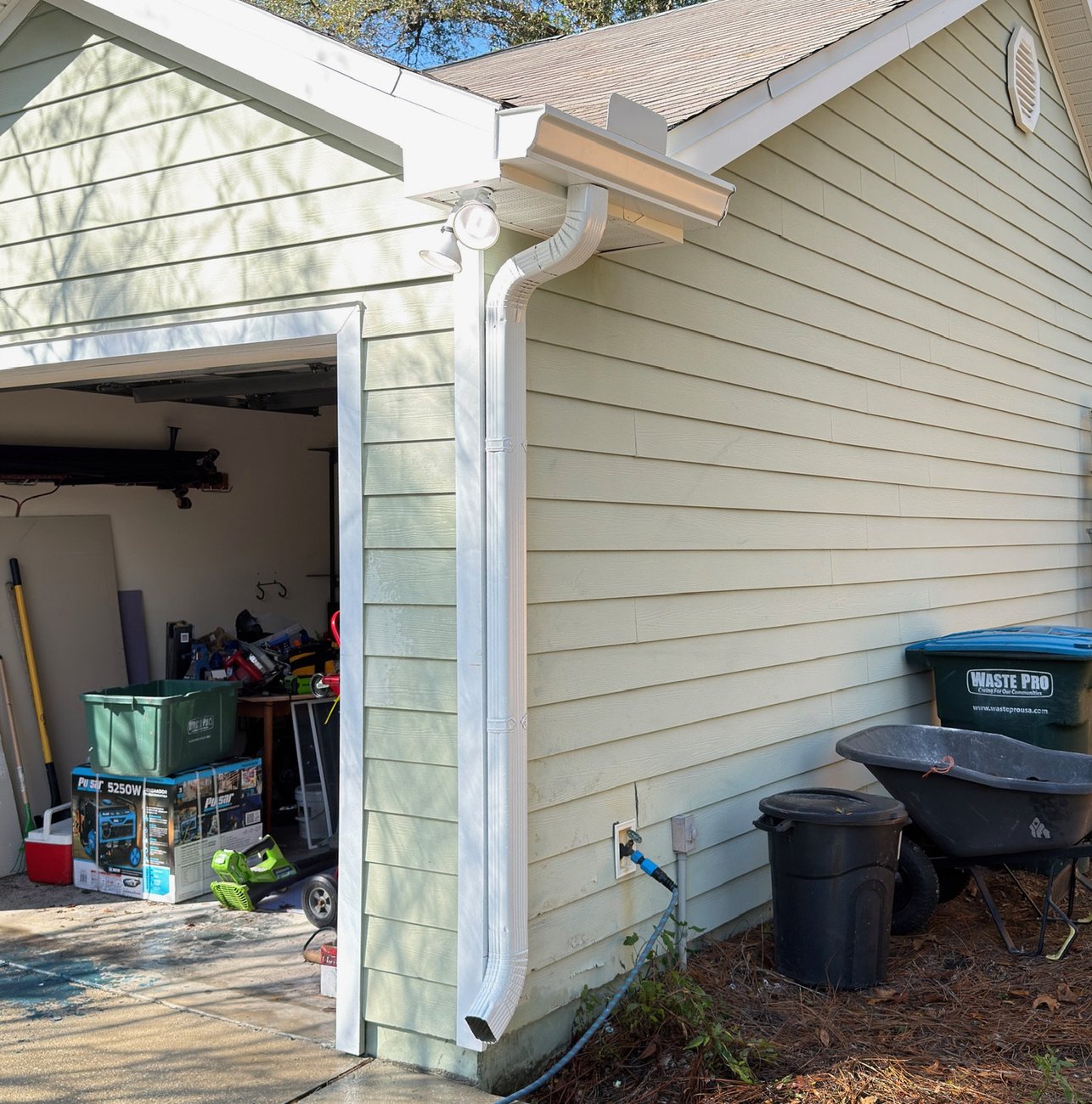 Completed gutter installation on a Panama City, FL home
