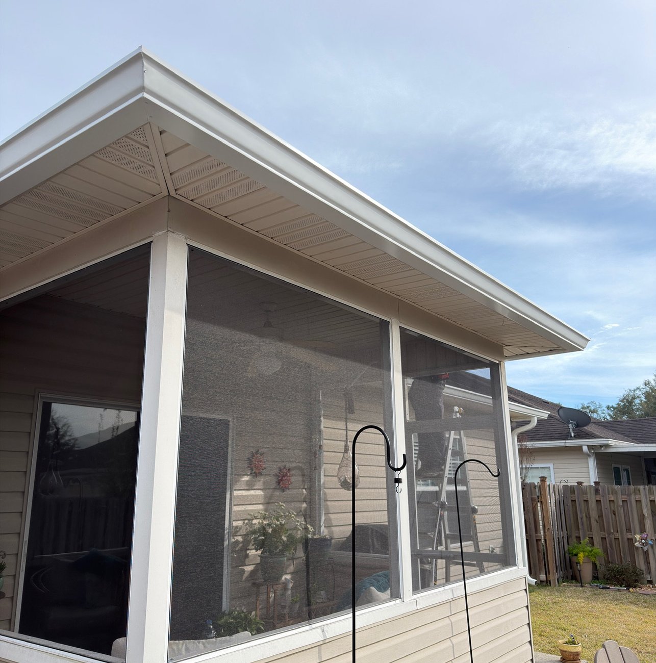 Completed gutter installation on a Thomasville, GA home